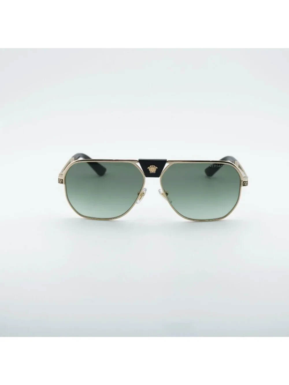 Versace VE2294 10028E Sunglasses Gold Aviator Frame, Green Gradient Lenses